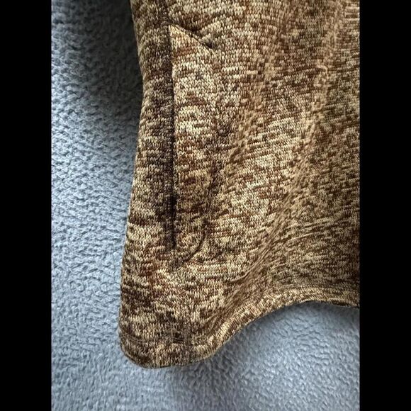 Eddie Bauer Sweatshirt Mens Extra Large Brown 1/4 Zip Pullover Fleece Mock Neck - Picture 8 of 12